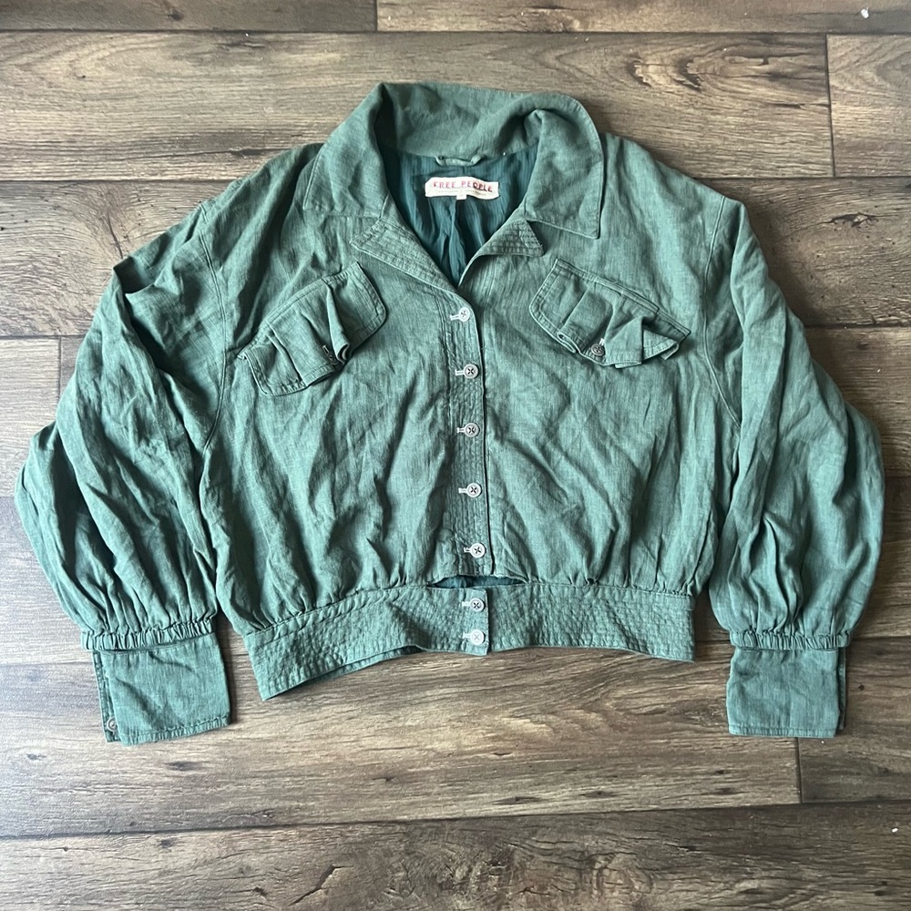 Free People Women's Billy Saddle Jacket Green Size Medium NEW